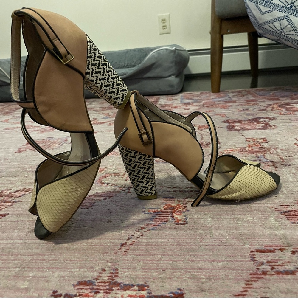 Faryl Robin Anthropologie lilac cream and Black Women's Heels